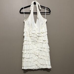 Express Ivory Halter Backless Dress
